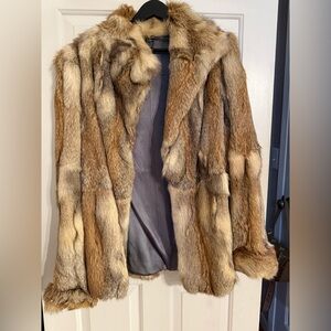 Vintage Fox Fur Coat in shades of brown